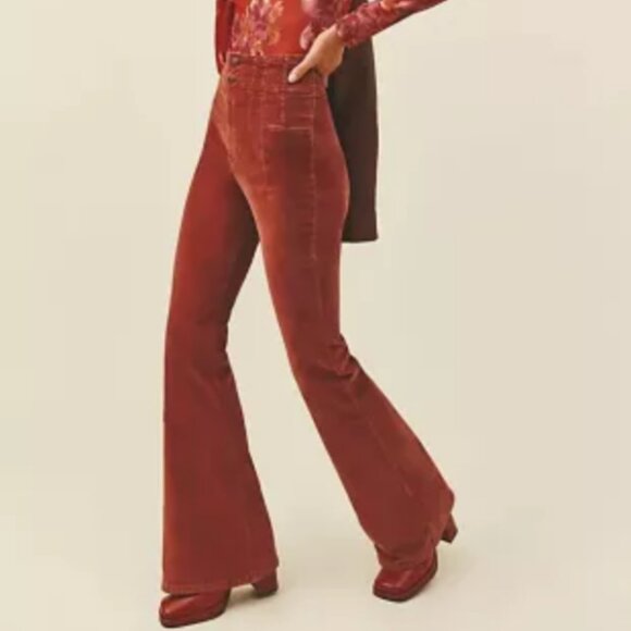 Free People Denim - Free People Jayde Cord High Rise Flare in Baked